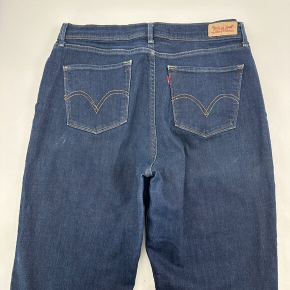 Levi's 512 Perfectly Slimming Bootcut Women's size 10P Dark Blue Denim jeans - Picture 6 of 6